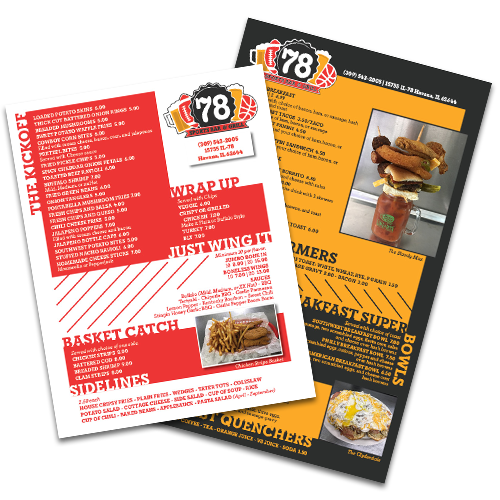 78 Sports Bar and Grill Menus Thumbnail