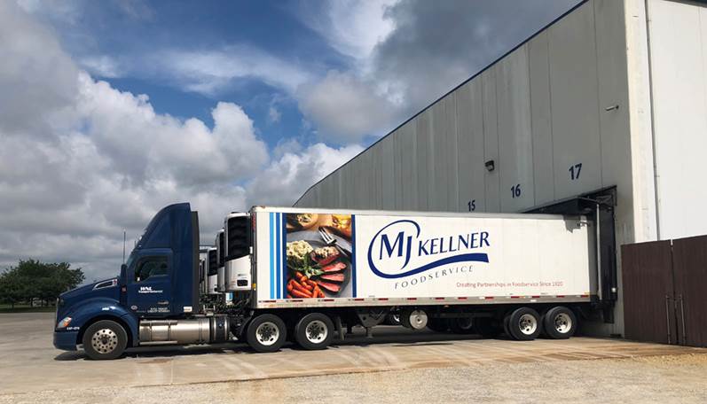 MJ Kellner truck parked at the warehouse